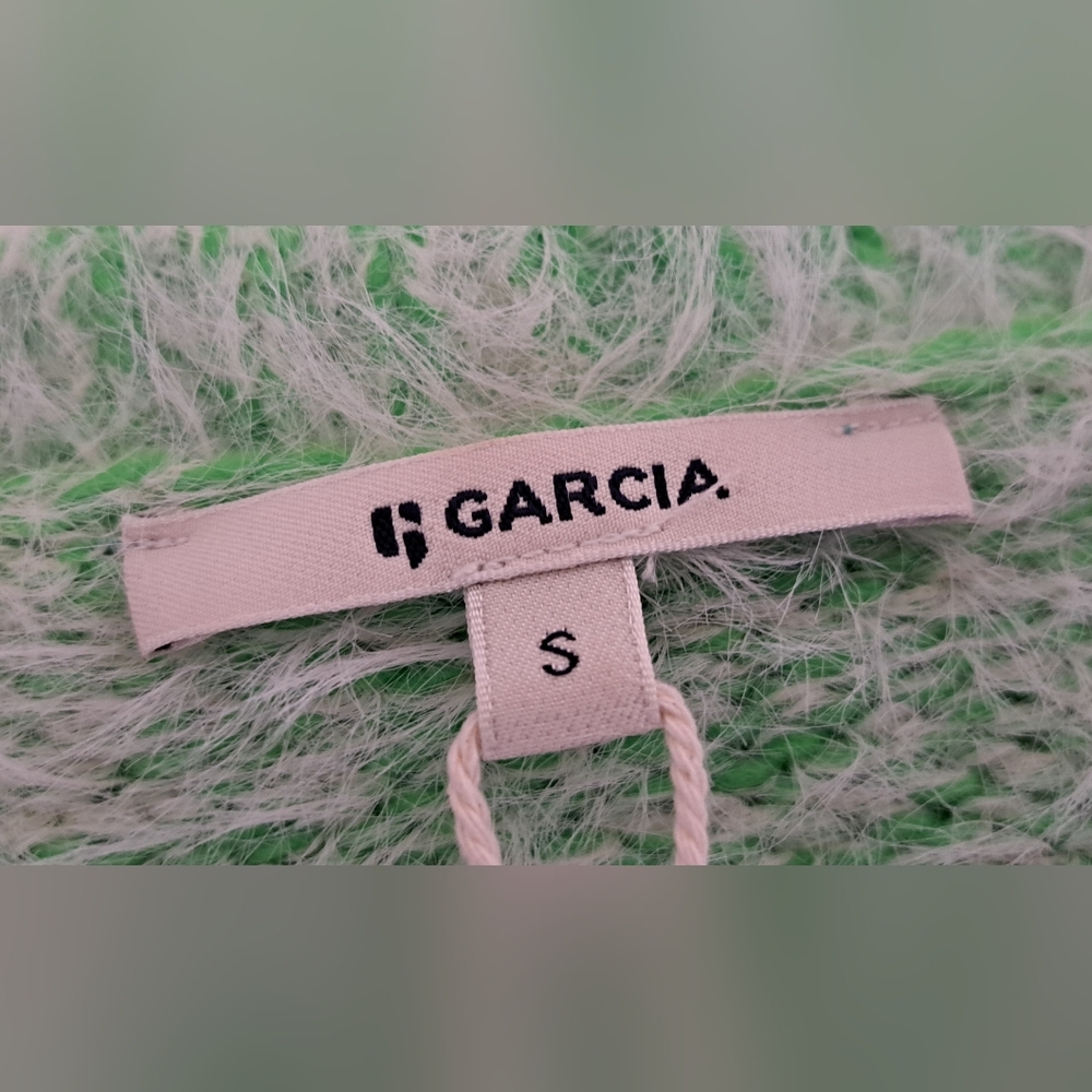 NWT Garcia Jeans Womens Green Fuzzy Sweater Mohair Like Acrylic Wool Nylon Small - Picture 3 of 16